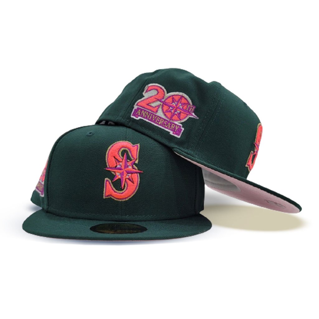 Pink Jacksonville Jaguars Red Bottom 20th Season Side Patch New Era 59FIFTY Fitted 7 3/4