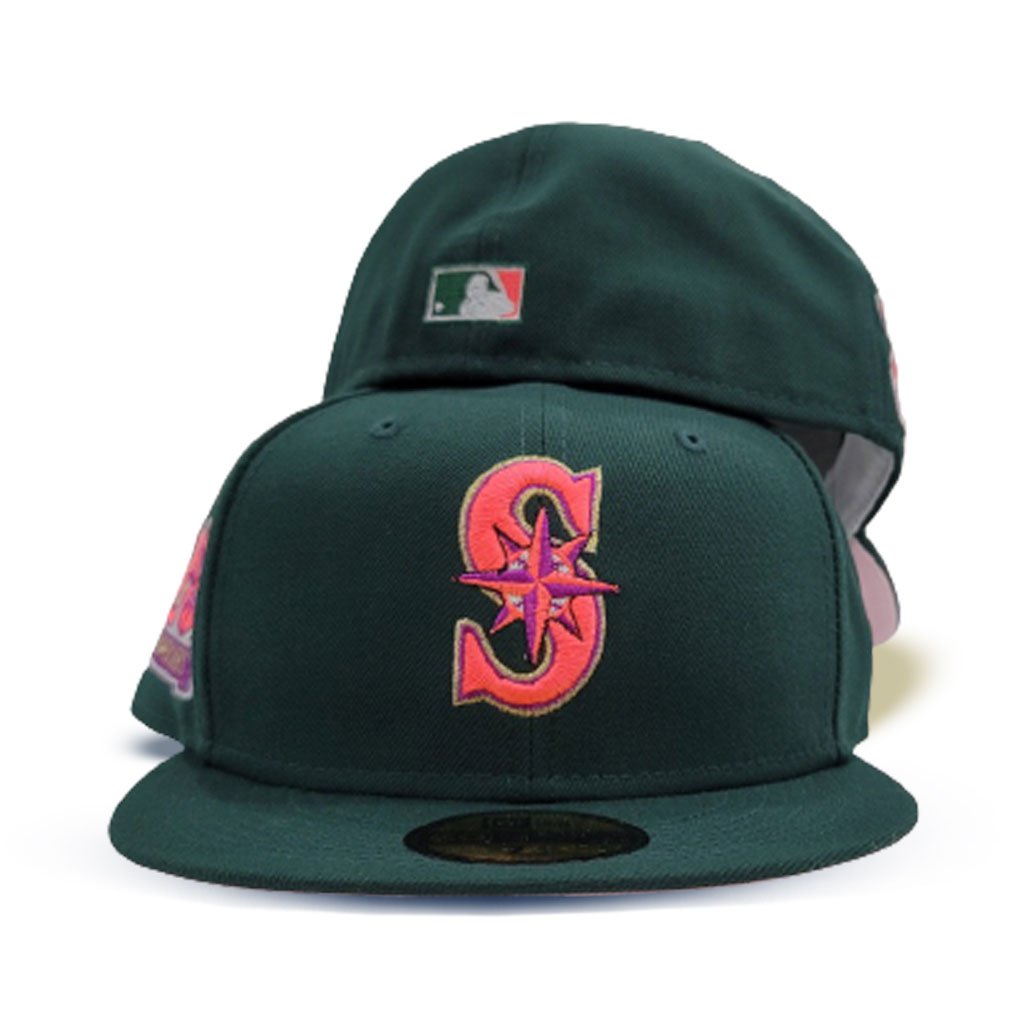 New Era, Accessories, New Era 59fifty Fitted Hat Seattle Mariners Pink  Green