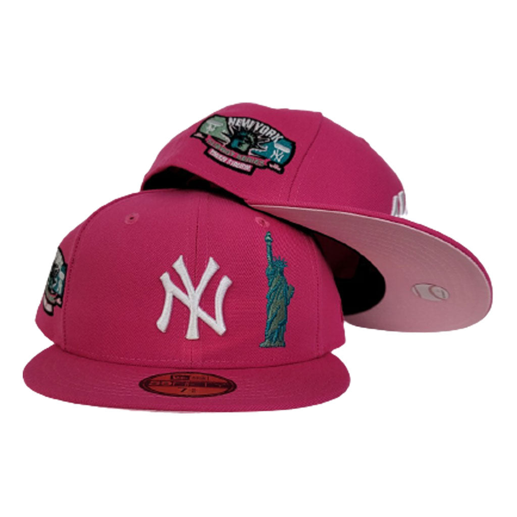 Fusion Pink New York Yankees Pink Bottom Subway Series Statue of Liberty New Era 59Fifty Fitted Hat
