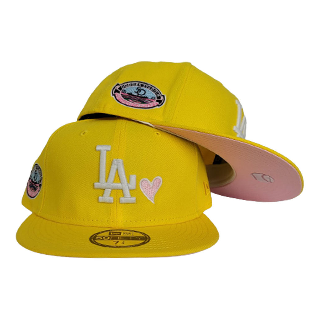 Los Angeles Dodgers New Era Pink Glow Undervisor 59FIFTY Fitted Hat - Light  Blue