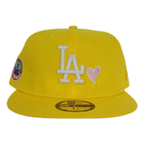 Glow In The Dark Yellow Los Angeles Dodgers Icy Blue Bottom 50th Anniversary New Era 59Fifty Fitted