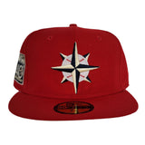 Glow In The Red Seattle Mariners Soft Yellow Bottom 40th Anniversary New Era 59Fifty Fitted