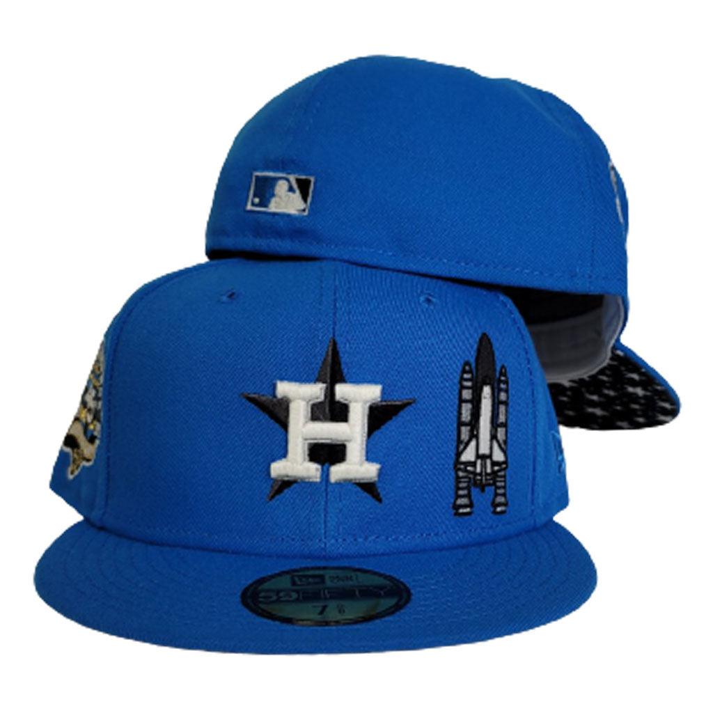 Glow In the Dark Cerulean Blue Houston Astros Star Bottom 45th Anniversary Side Patch New Era 59Fifty Fitted