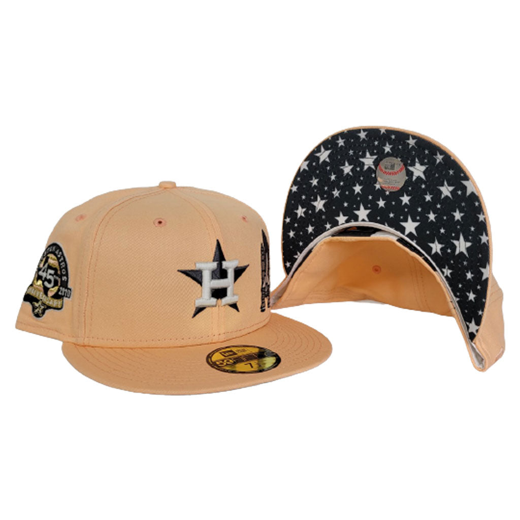 Glow In the Dark Peach Houston Astros Star Bottom 45th Anniversary Side Patch New Era 59Fifty Fitted