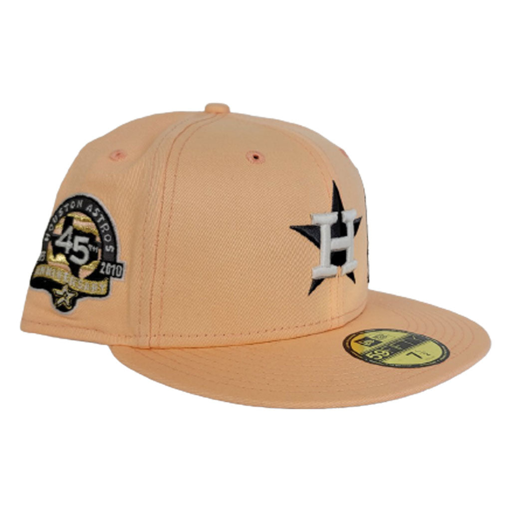 Glow In the Dark Peach Houston Astros Star Bottom 45th Anniversary Side Patch New Era 59Fifty Fitted