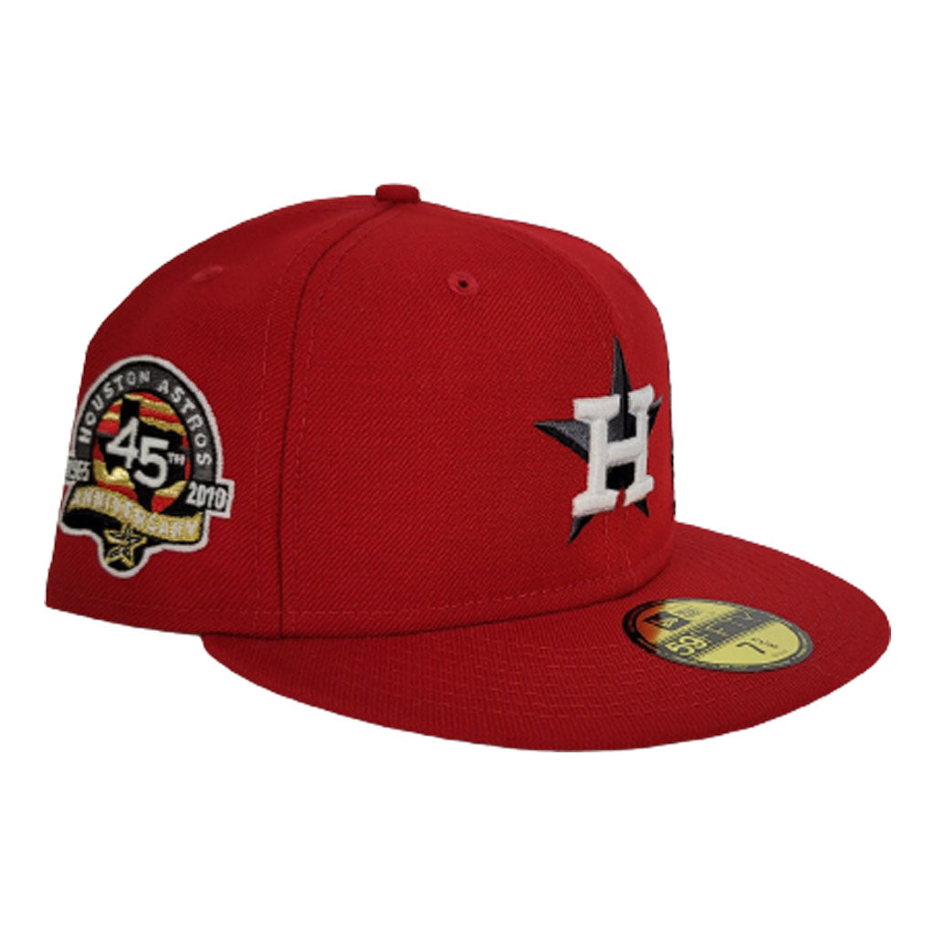 Glow In the Dark Red Houston Astros Star Bottom 45th Anniversary Side Patch New Era 59Fifty Fitted