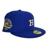 Glow In the Dark Royal Blue Houston Astros Star Bottom 45th Anniversary Side Patch New Era 59Fifty Fitted