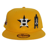 Glow In the Dark Yellow Houston Astros Star Bottom 45th Anniversary Side Patch New Era 59Fifty Fitted