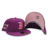 Grape Purple Boston Red Sox Pink Bottom Fenway Park Side Patch New Era 59Fifty Fitted