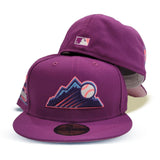 Grape Purple Colorado Rockies Pink Bottom 25th Anniversary Side Patch New Era 59Fifty Fitted