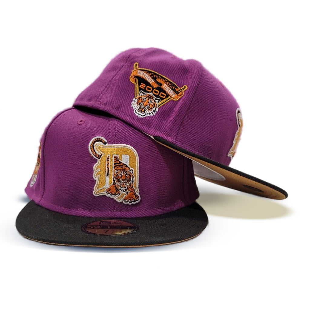 Grape Purple Detroit Tigers Black Visor Tan Bottom 2000 Tiger side Patch "Doritos Collection" New Era 59Fifty Fitted