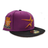 Grape Purple Houston Astros Black Visor Tan Bottom 35th Anniversary Side Patch "Doritos Collection" New Era 59Fifty Fitted