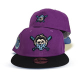 Grape Purple Pittsburgh Pirates Black Visor Icy Blue Bottom Pirates Flag Side Patch New Era 59Fifty Fitted