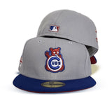 Gray Chicago Cubs Dark Gary Visor Red Bottom 1990 All Star Game Side Patch "Pigeon Collection" New Era 59Fifty Fitted