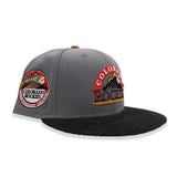 Gray Colorado Rockies Black Corduroy Visor Tan Bottom 10th Years Anniversary Side Patch New Era 59Fifty Fitted