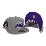 Gray Colorado Rockies Purple Bottom 25th Anniversary Side Patch New Era 59Fifty Fitted