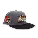 Gray Houston Astros Black Corduroy Visor Vegas Gold Bottom 35th Great Years Side Patch New Era 59Fifty Fitted