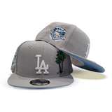 Gray Los Angeles Dodgers Palm Tree Icy Blue Bottom 50th Anniversary New Era 9Fifty Snapback