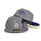 Gray Los Angeles Dodgers Royal Blue Bottom 100th Anniversary Side Patch New Era 59Fifty Fitted