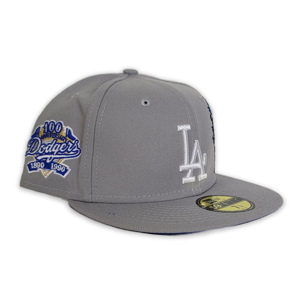 Gray Los Angeles Dodgers Royal Blue Bottom 100th Anniversary Side Patc ...