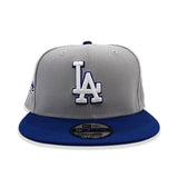Gray Los Angeles Dodgers Royal Blue Visor Pink Bottom 40th Anniversary Side Patch New Era 9Fifty Snapback