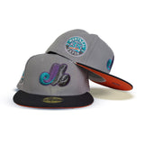 Gray Montreal Expos Dark Gary Visor Orange Bottom 35th Anniversary Side Patch "Pigeon Collection" New Era 59Fifty Fitted