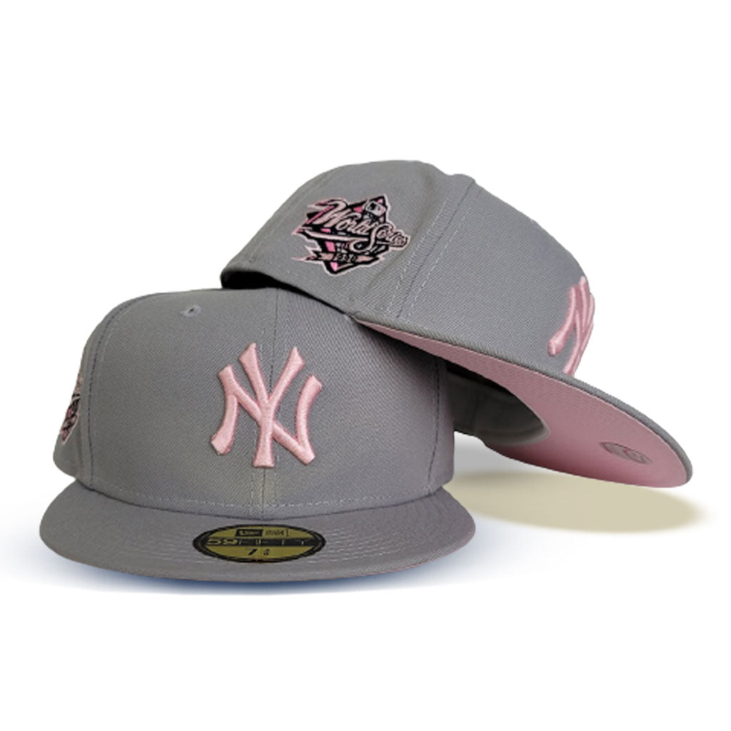 Product - Gray New York Yankees Pink Bottom 1998 World Series Side Patch New Era 59Fifty Fitted