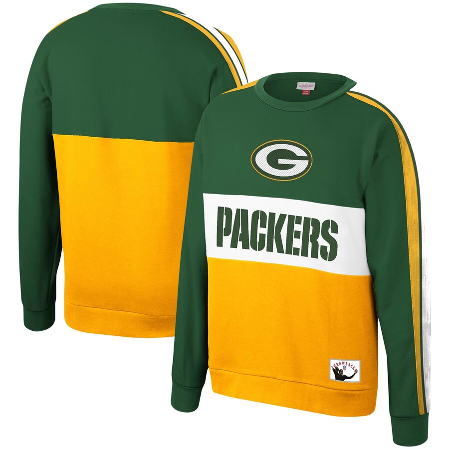 Mitchell & Ness Green Bay Packers Leading Scorer Fleece Crew Sweatshirt Size: Medium