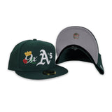 Green Oakland Athletics 9X World Series Champions Crown New Era 59Fifty Fitted