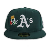 Green Oakland Athletics 9X World Series Champions Crown New Era 59Fifty Fitted
