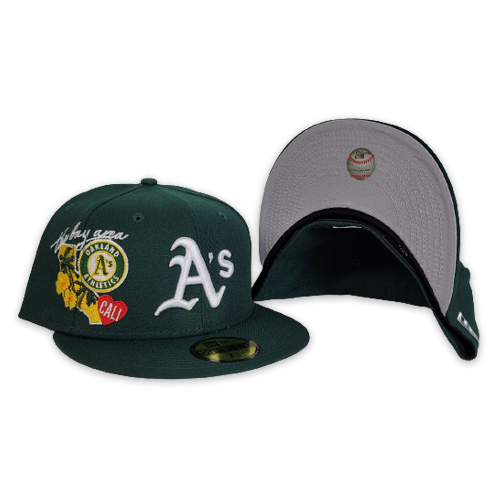 Green Oakland Athletics City Patch Gray Bottom New Era 59FIFTY Fitted 7 3/4