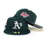 Dark Green Oakland Athletics Gray Bottom 1989 World Series Side Patch New Era 59Fifty Fitted