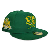 Green Oakland Athletics Yellow Bottom 40th Anniversary Side Patch New Era 59Fifty Fitted