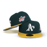 Green Oakland Athletics Yellow Visor Gray Bottom 1989 World Series Side Patch New Era 59Fifty Fitted
