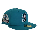 Green Seattle Mariners Pink Bottom 30th Anniversary Side Patch New Era 59Fifty Fitted