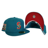 Green Seattle Mariners Red Bottom 40th Anniversary Side Patch New Era 59Fifty Fitted