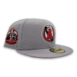 Grey Los Angeles Angels Infrared Bottom Bottom 35th Anniversary Side Patch New Era 59Fifty Fitted