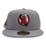 Grey Los Angeles Angels Infrared Bottom Bottom 35th Anniversary Side Patch New Era 59Fifty Fitted