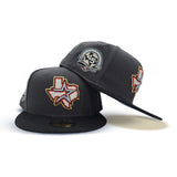 Dark Gray Houston Astros Black Visor Sea Blue Bottom Celebrating 45 Years Side Patch New Era 59Fifty Fitted