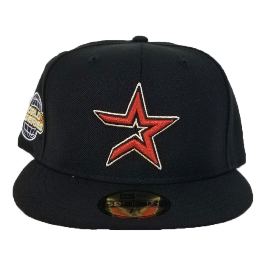 Off White Houston Astros 2017 World Series Side Patch New Era Fitted 75/8