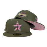 Houston Astros Olive Green Pink Bottom 2005 World Series New Era 59Fifty Fitted