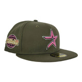 Houston Astros Olive Green Pink Bottom 2005 World Series New Era 59Fifty Fitted