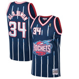 Houston Rockets 1996-97 Hakeem Olajuwon Mitchell & Ness Navy Swingman Jersey