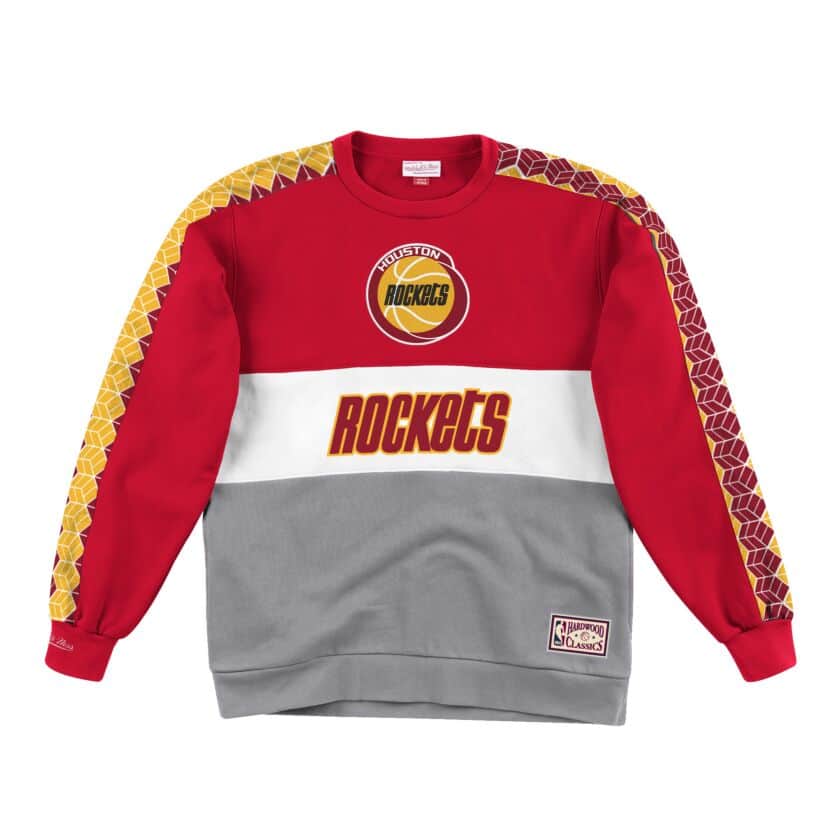 Houston Rockets Mitchell & Ness Scorer Fleece Crew Sweatshirt