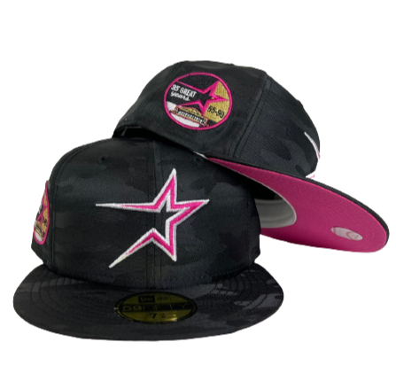 Black Camo Houston Astros Fusion Pink Bottom 35th Great Years Side Patch New Era 59Fifty Fitted