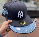 Product - Navy Blue New York Yankees Sky Paisley Bottom 1996 World Series Side Patch New Era 59Fifty Fitted
