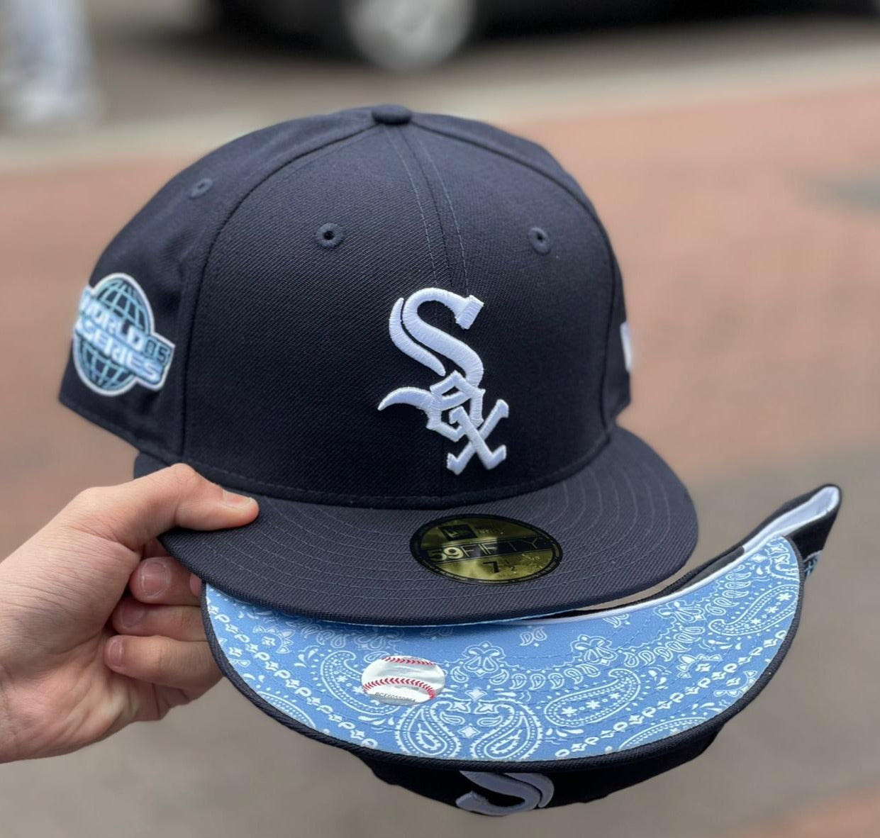 Chicago White Sox New Era 2005 World Series Sky Blue Undervisor 59FIFTY  Fitted Hat - Tan