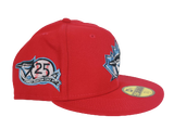 Red Toronto Blue Jays Icy Blue Bottom Bottom 25th Anniversary Side Patch New Era 59Fifty Fitted