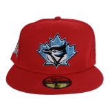 Red Toronto Blue Jays Icy Blue Bottom Bottom 25th Anniversary Side Patch New Era 59Fifty Fitted