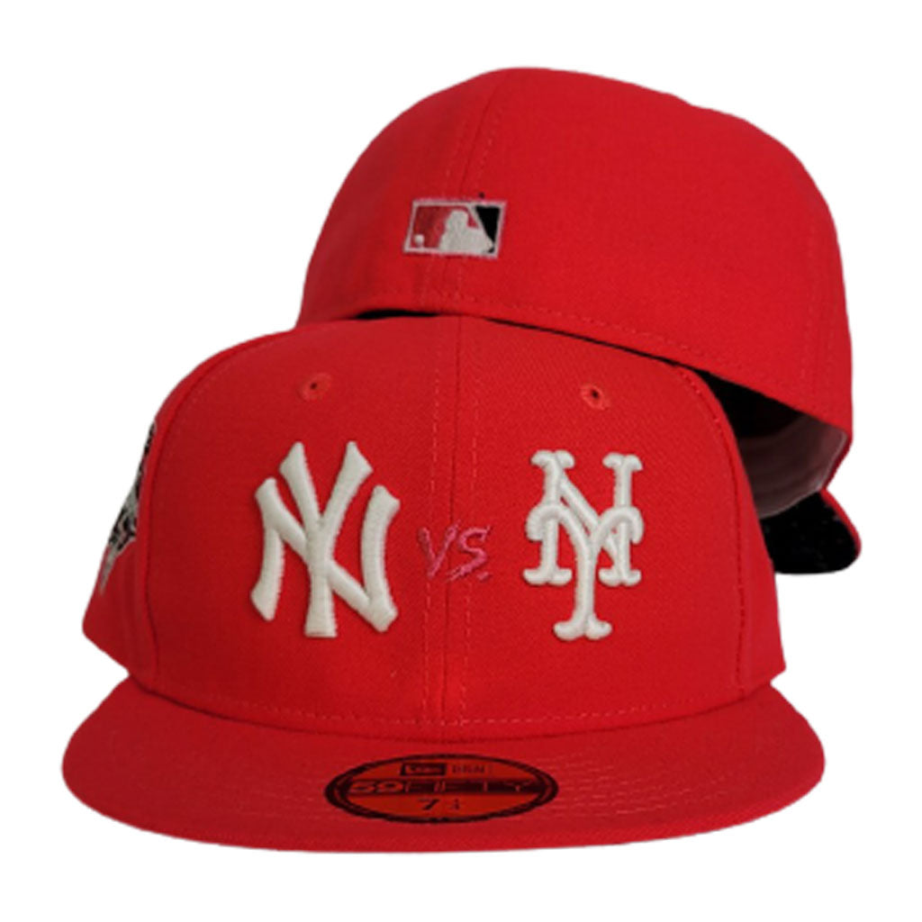 New Era New York Yankees vs Mets Tulip Collection 2000 World Series Patch  Capsule Hats Exclusive 59Fifty Fitted Hat Black/Pink Men's - SS21 - US